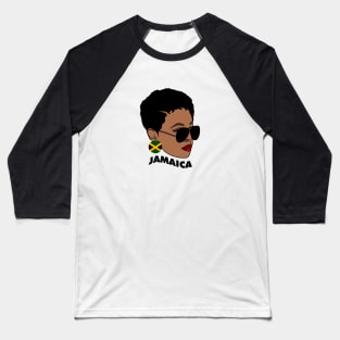 Proud Jamaican Woman, Afro Melanin Jamaica Flag Baseball T-Shirt